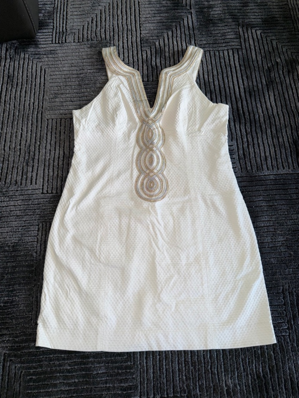 Lilly Pulitzer Ivory Embellished V-Neck Sheath Dress